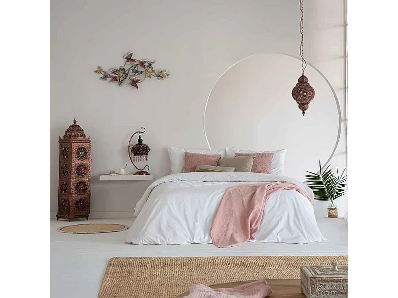 Lampe en métal avec verre acrylique coloré