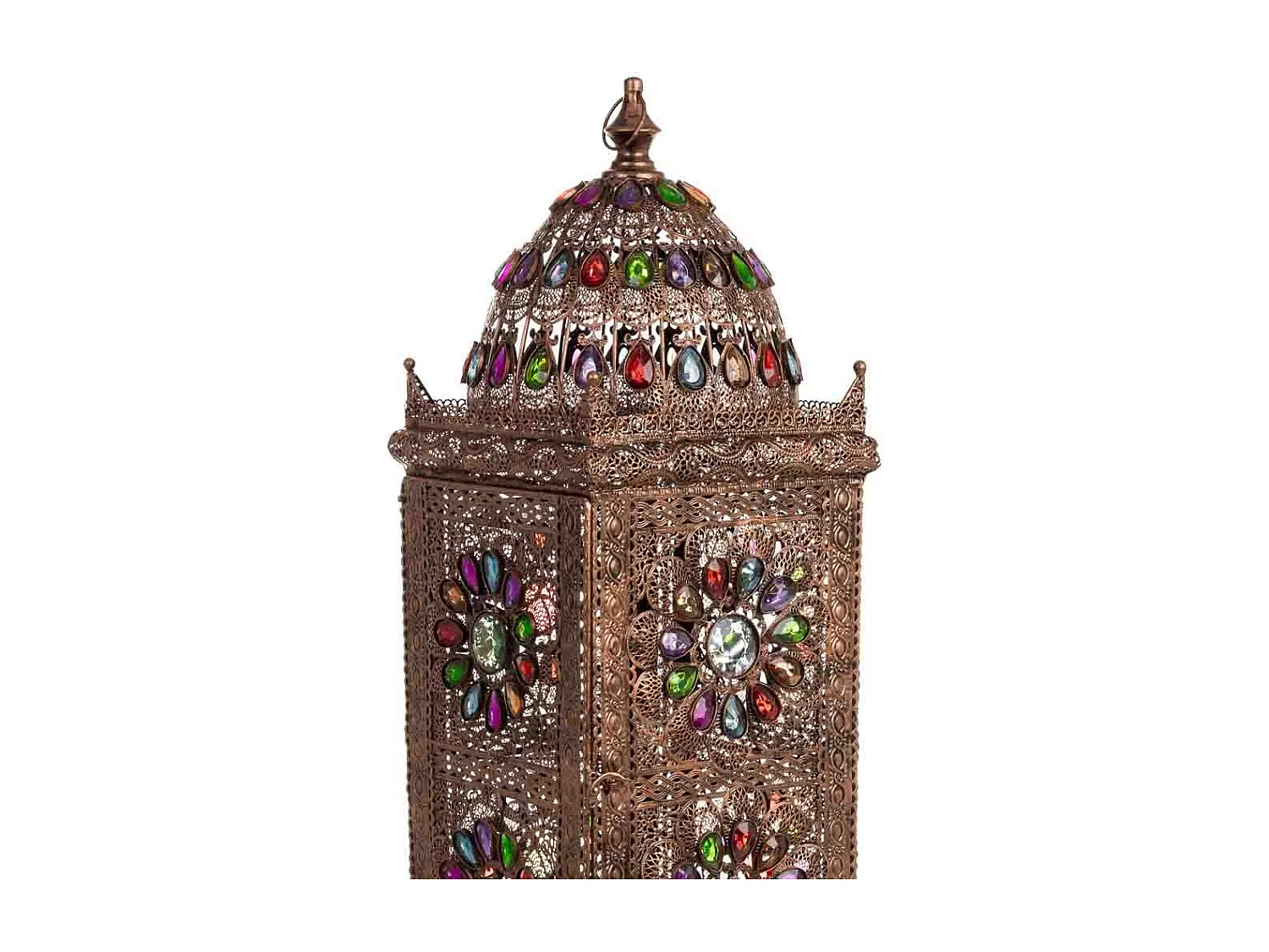 Metallampe mit buntem Acrylglas