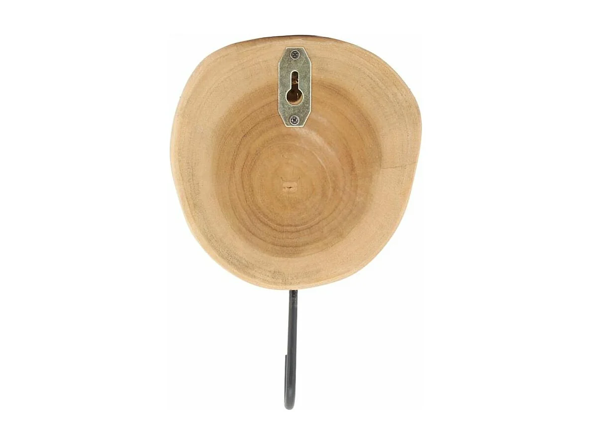 Patère ronde 1 crochet en teck et métal - Arden 1 crochet