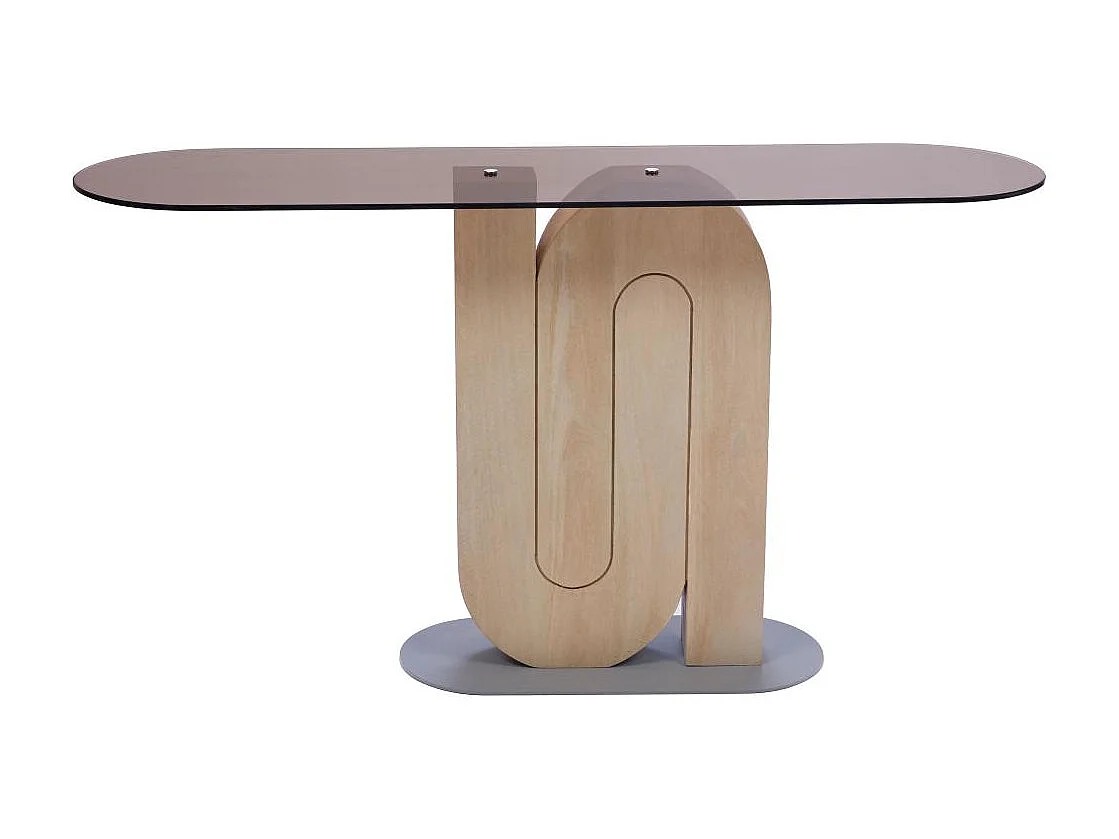 Console Alban en manguier et en verre