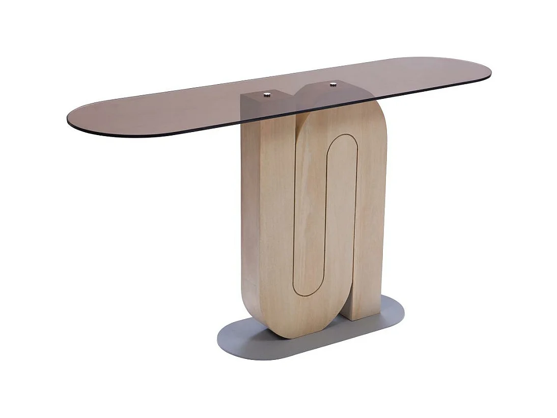 Console Alban en manguier et en verre