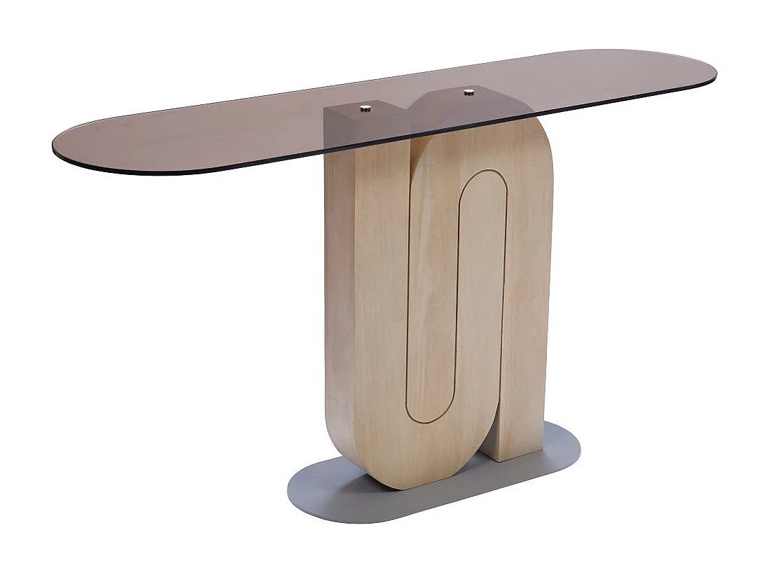 Console Alban en manguier et en verre