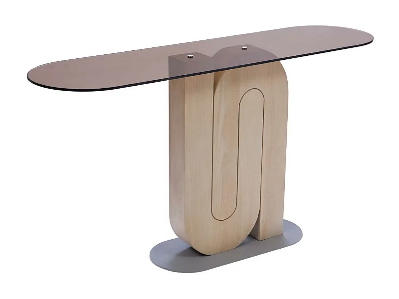 Console Alban en manguier et en verre