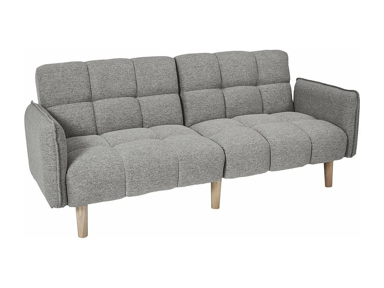 Canapé convertible en tissu gris L195 cm - DREAM