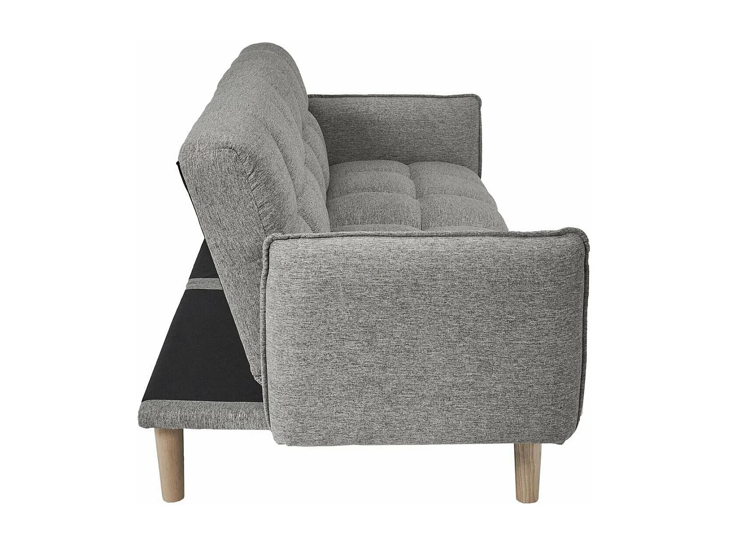 Canapé convertible en tissu gris L195 cm - DREAM