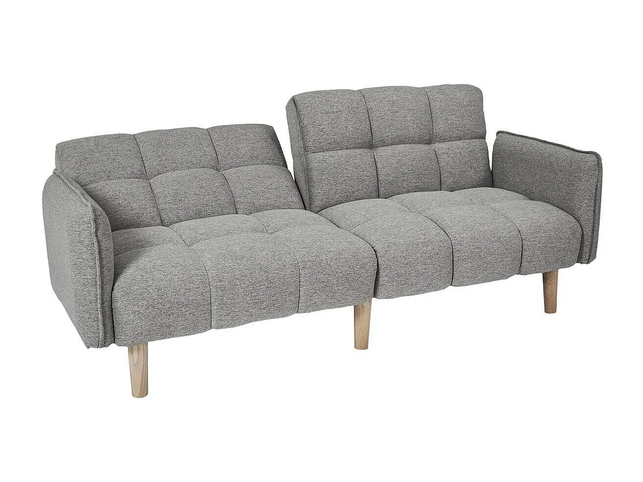 Canapé convertible en tissu gris L195 cm - DREAM