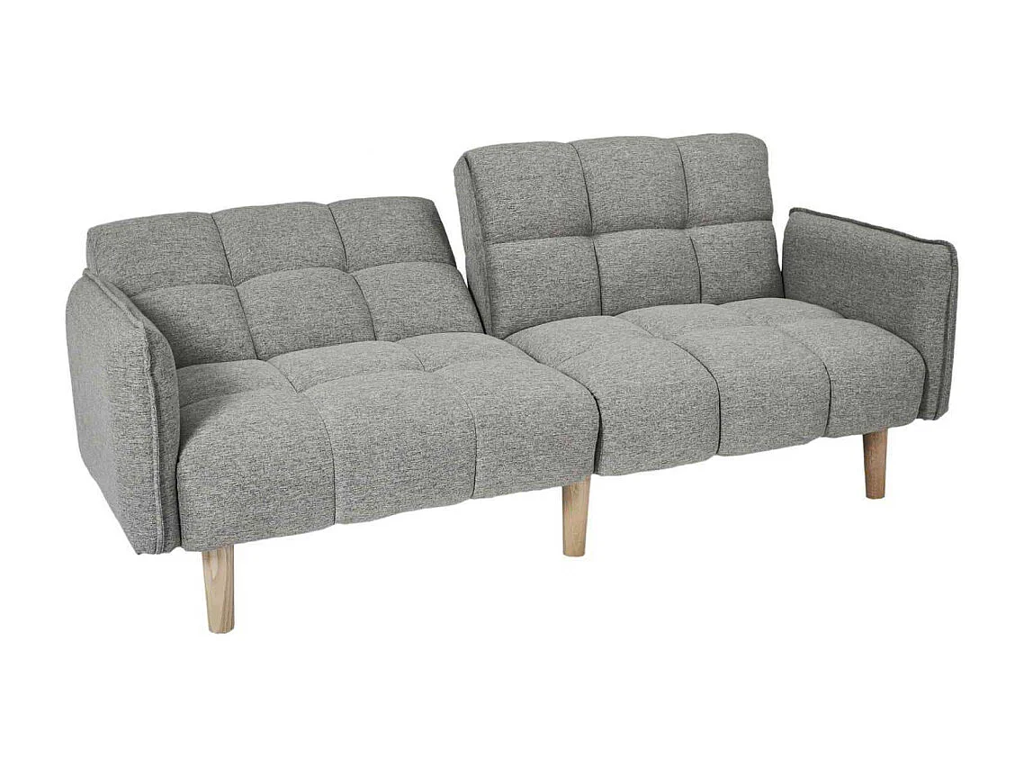 Canapé convertible en tissu gris L195 cm - DREAM