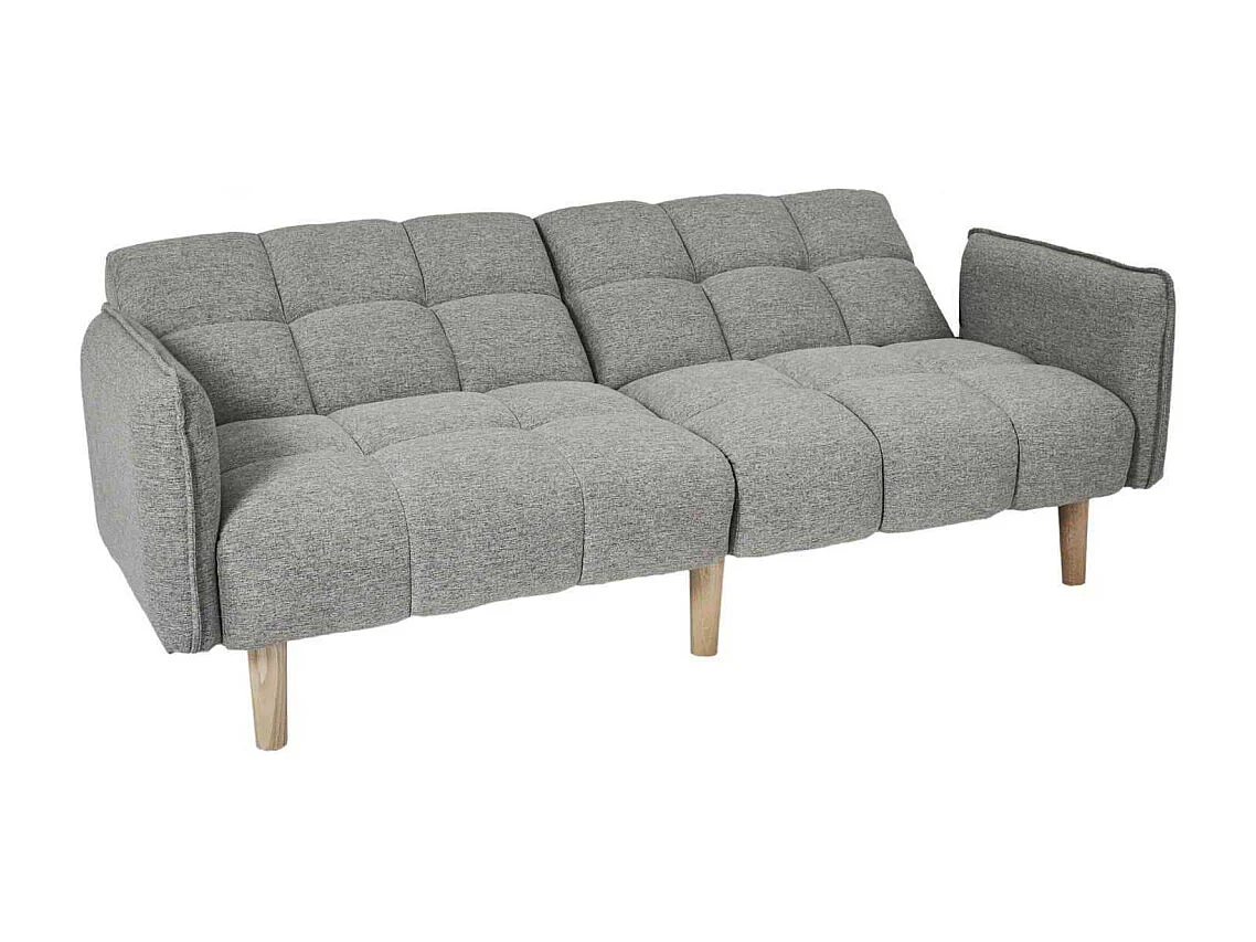 Canapé convertible en tissu gris L195 cm - DREAM