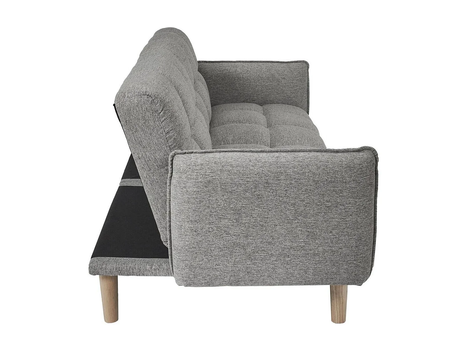 Canapé convertible en tissu gris L195 cm - DREAM