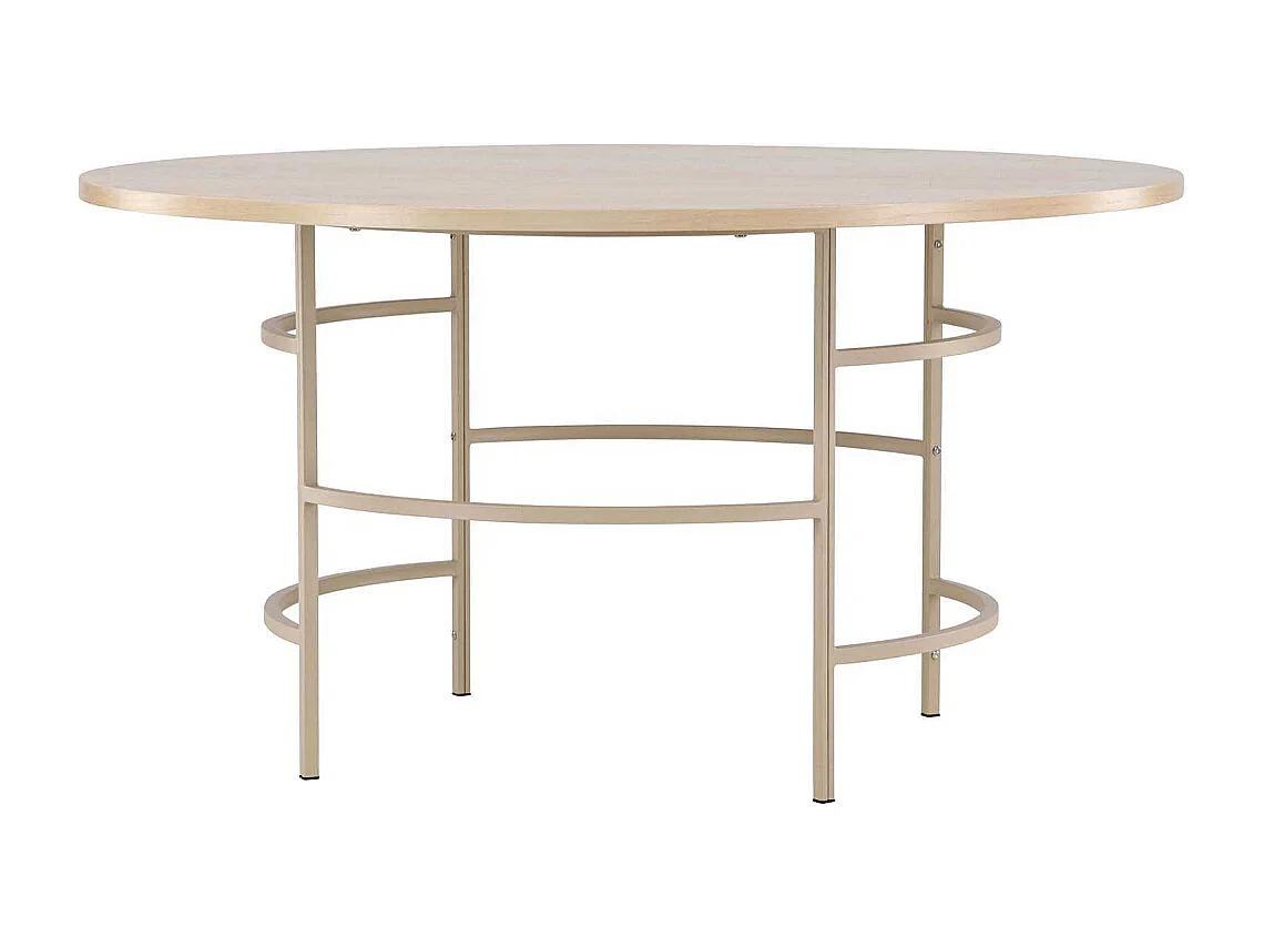 Table à Manger Ronde "Copenhagen" 140cm Beige