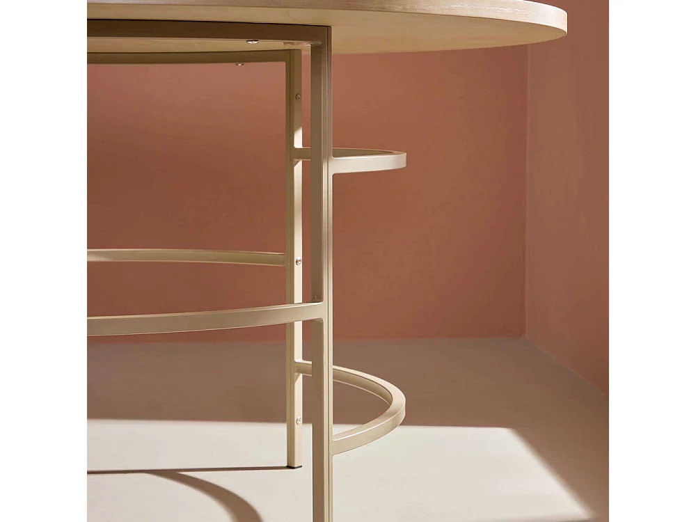Table à Manger Ronde "Copenhagen" 140cm Beige