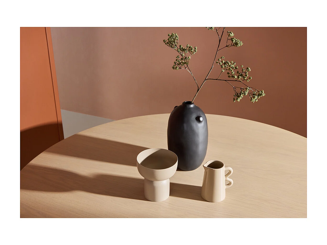 Copenhagen eetkamertafel Ø140cm whitewash.