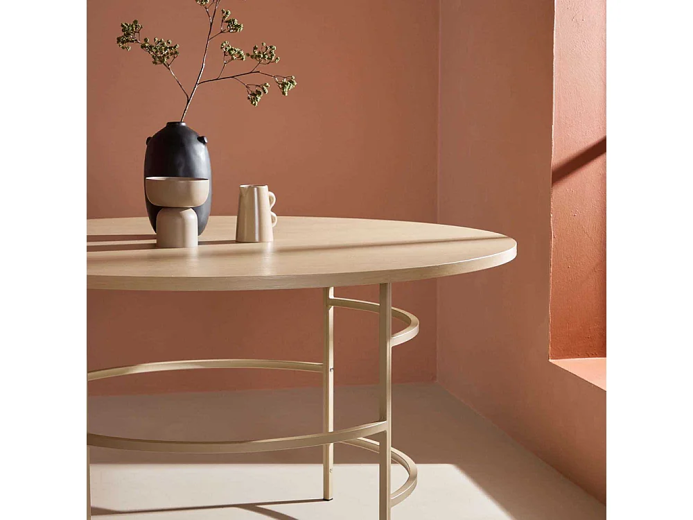 Copenhagen eetkamertafel Ø140cm whitewash.