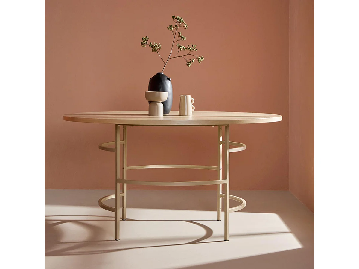 Copenhagen eetkamertafel Ø140cm whitewash.