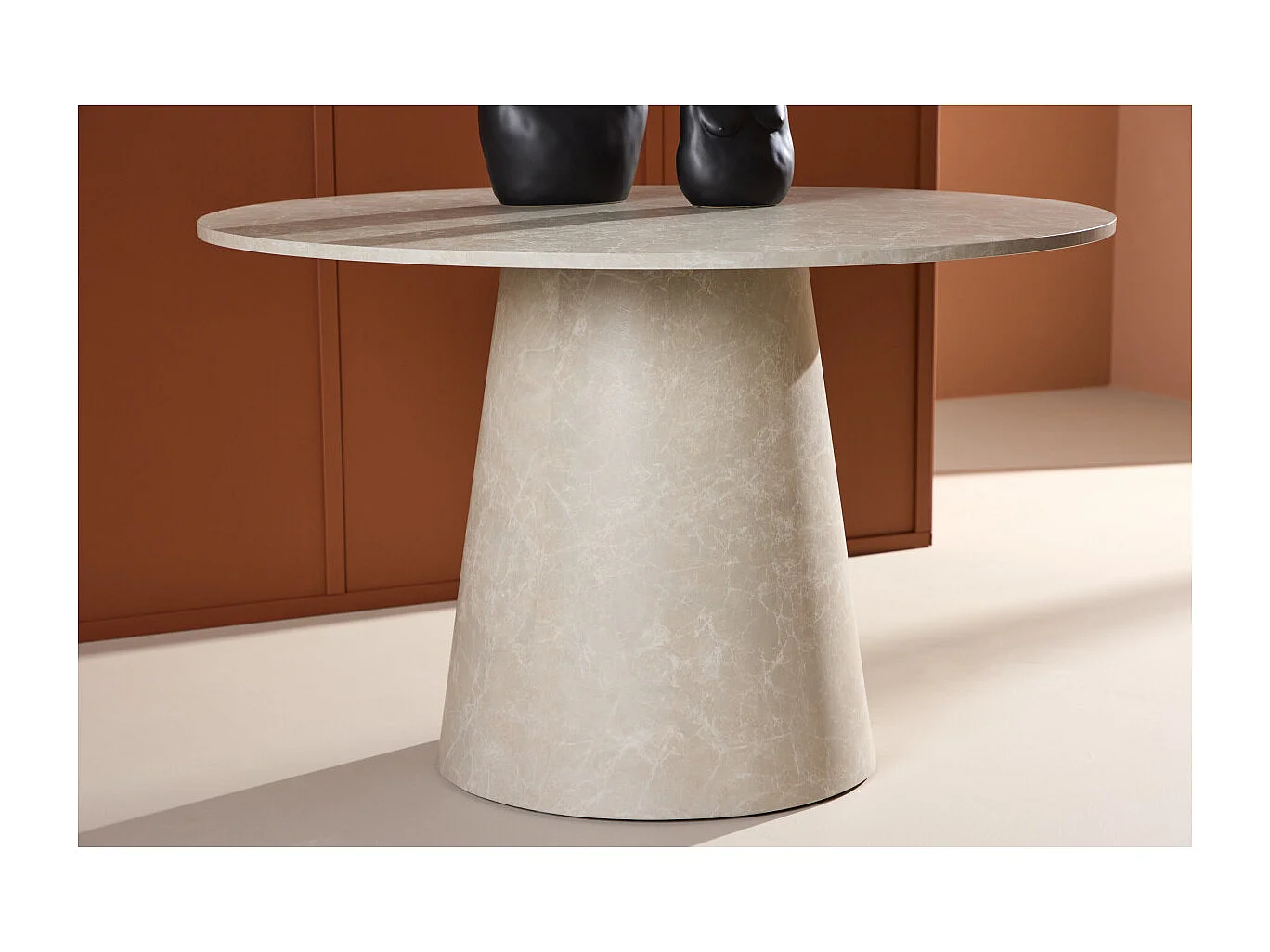 Table à Manger Ronde "Lanzo" 120cm Beige