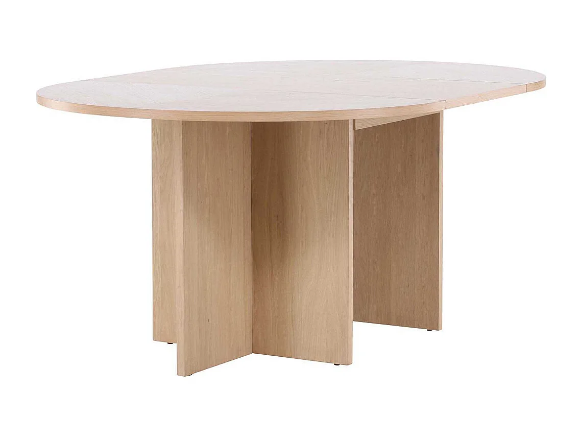 Strada eetkamertafel Ø120cm. Met uittrek whitewash.