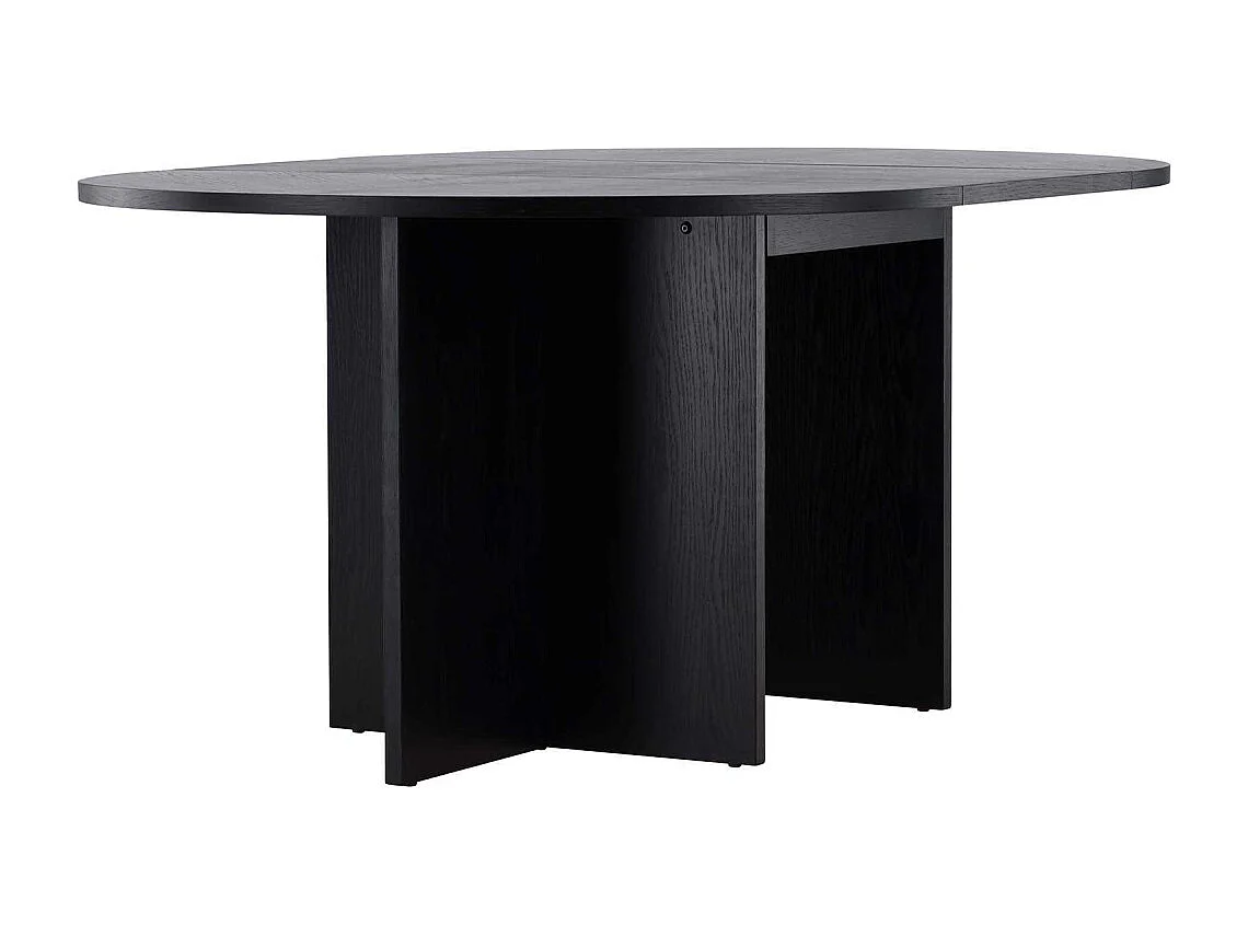 Strada eetkamertafel Ø120cm. Met uittrek zwart.