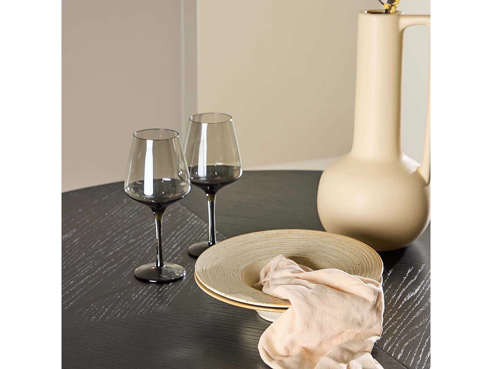Strada table à manger Ø120cm. avec rallonge noir.