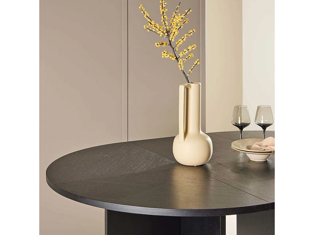 Strada table à manger Ø120cm. avec rallonge noir.