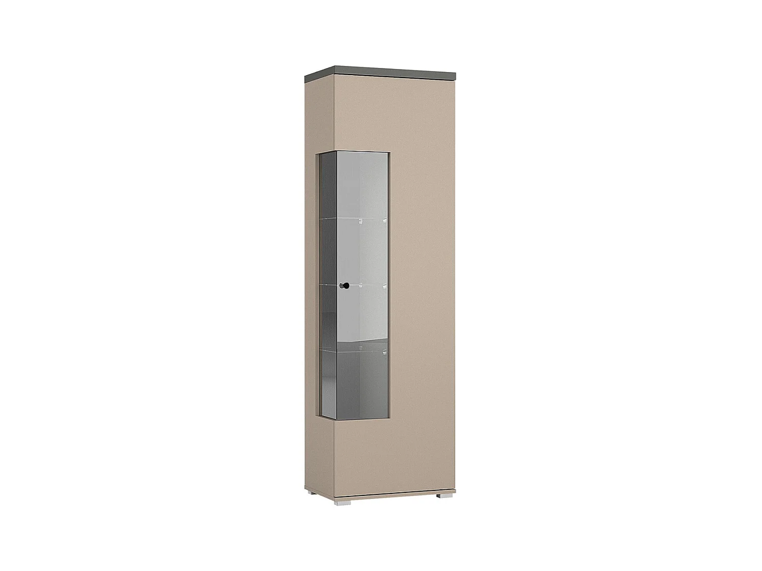 Vitrine 1 porte Opio Taupe et Anthracite