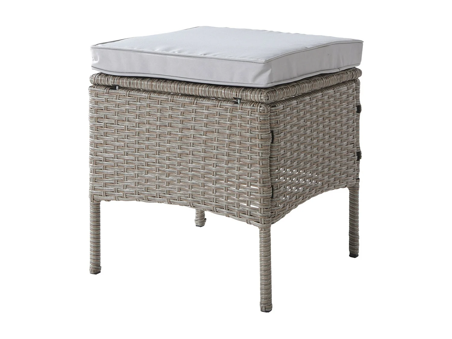 7 -Seter -Gartenmöbel, mit Sofa, Couchtisch, 2 Hocker und Kissen, Stahlkonstruktion, Khaki