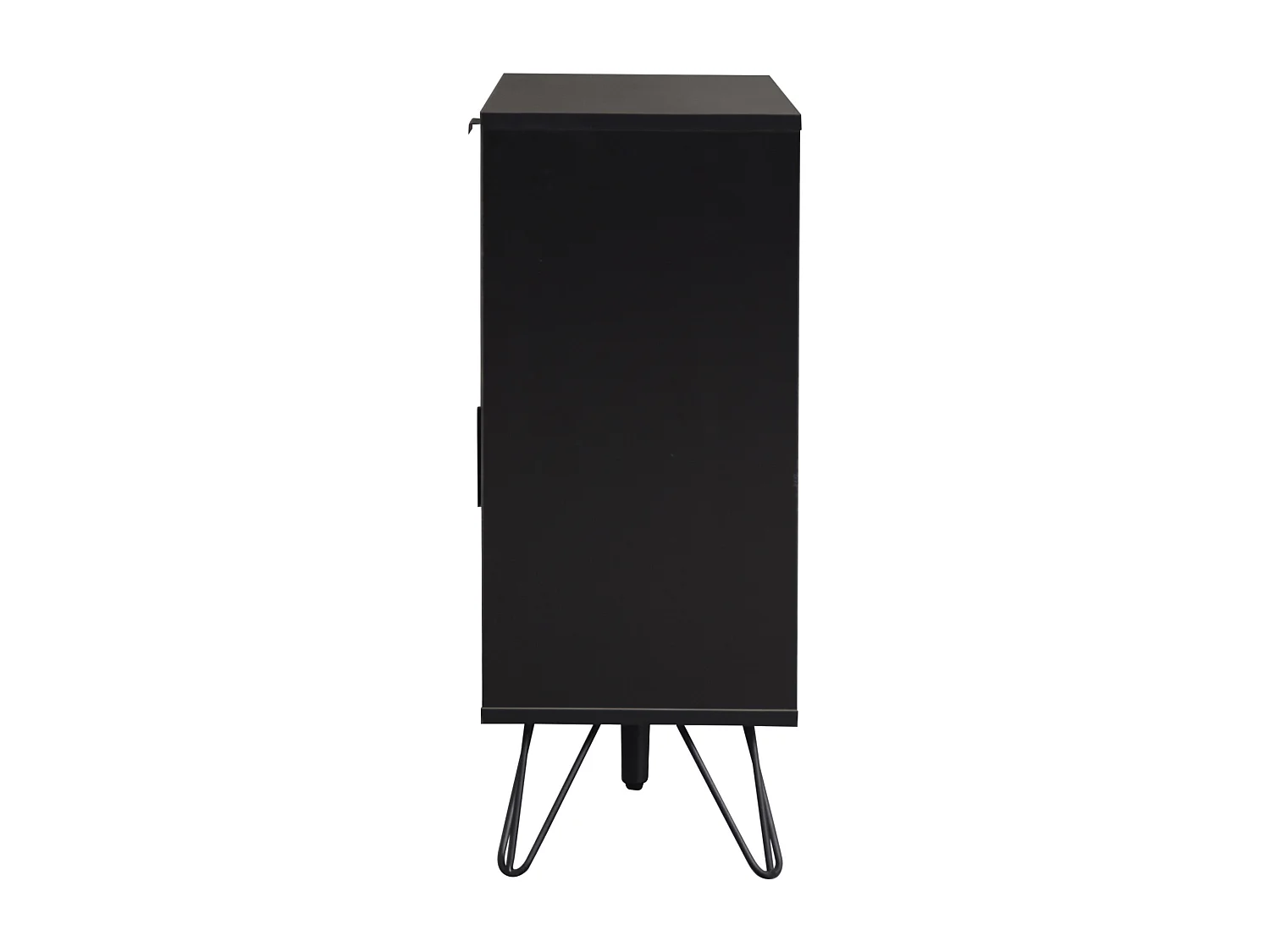 URBAN MEUBLE Buffet moderne effet bois foncé et noir avec tiroir 90x30x71,5cm