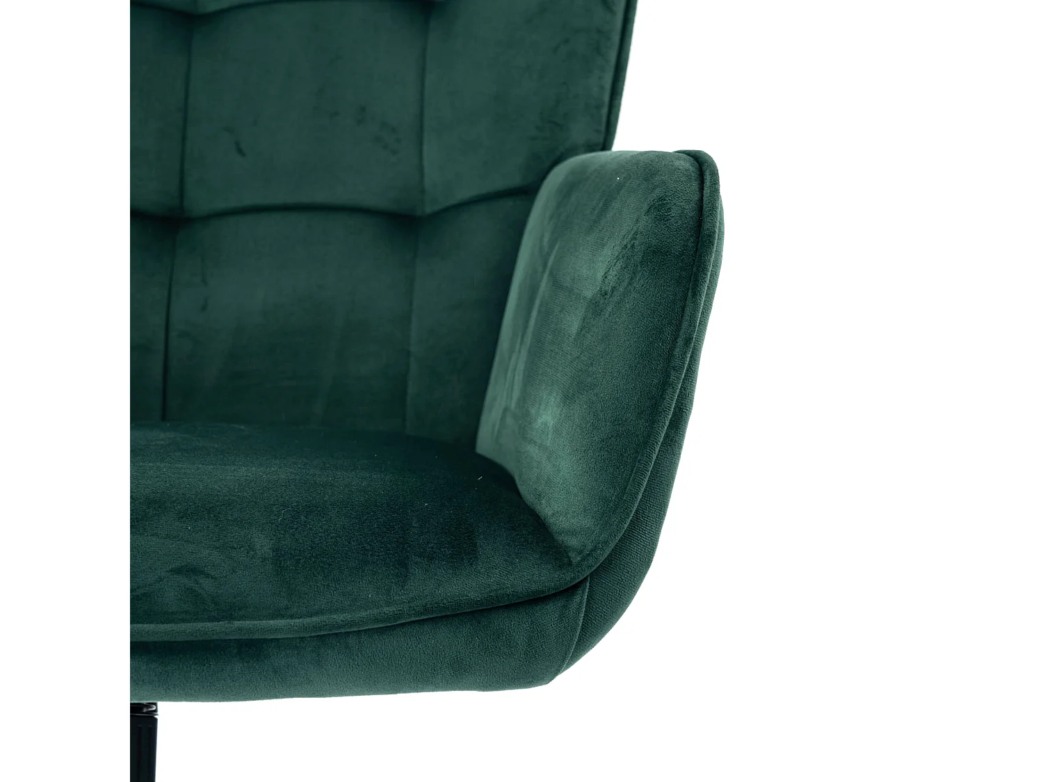 URBAN MEUBLE Fauteuil de bureau scandinave avec accoudoirs, 360°, en velours vert IRIS SMALL VELVET GREEN