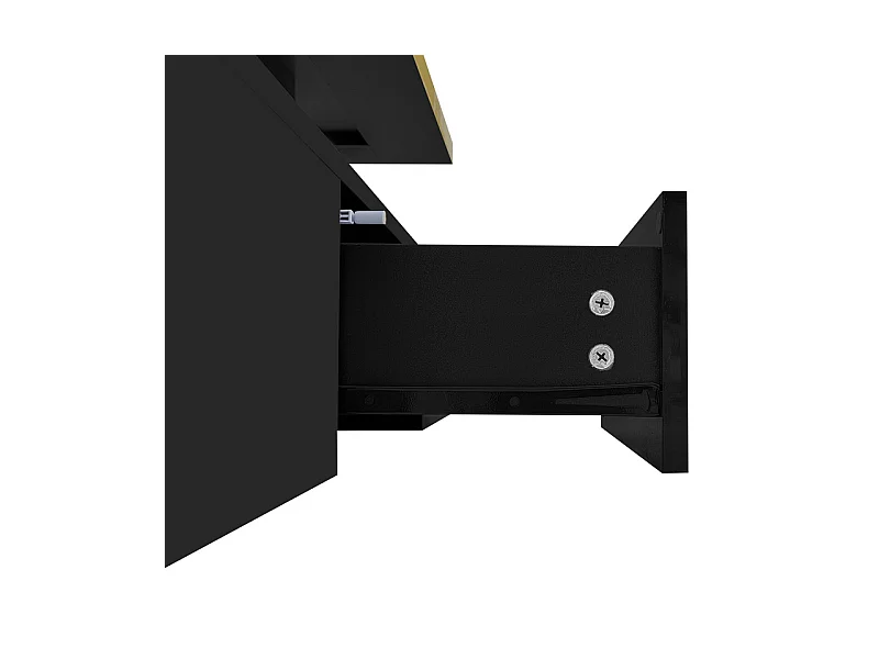Tavolino rettangolare con 1 cassetto e LED, 2 livelli di conservazione, 100x50x39cm, nero