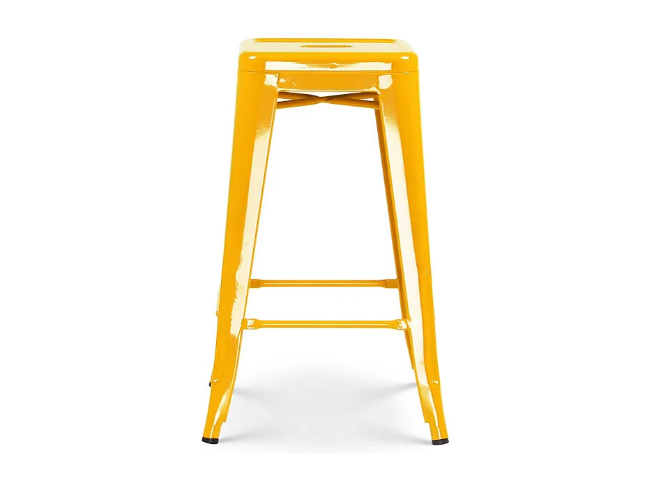 Tabouret de bar style industriel jaune brillant - Hauteur 66 cm