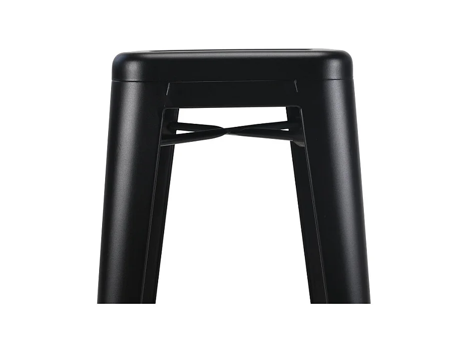 Lot de 4 tabourets de bar en métal noir mat style industriel - Hauteur 76 cm