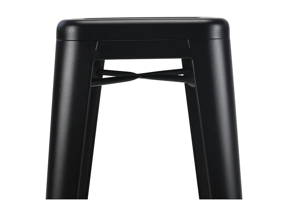 Lot de 4 tabourets de bar en métal noir mat style industriel - Hauteur 76 cm