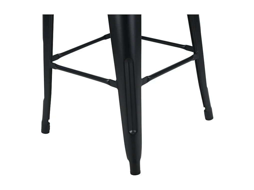 Tabouret de bar en métal noir mat style industriel - Sans dossier - Hauteur 66 cm