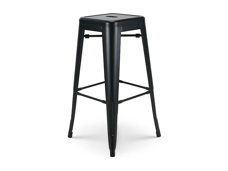 Tabouret de bar en métal noir mat - Hauteur 76cm