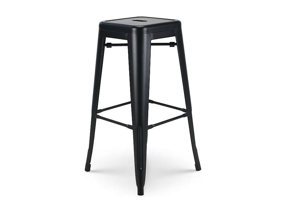 Tabouret de bar en métal noir mat - Hauteur 76cm