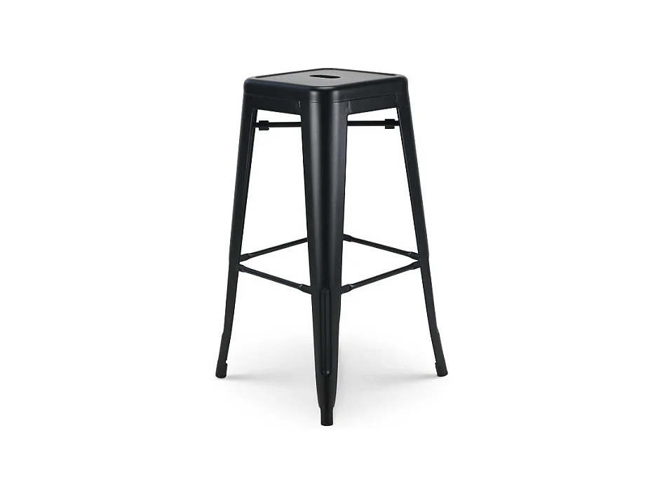 Tabouret de bar en métal noir mat - Hauteur 76cm