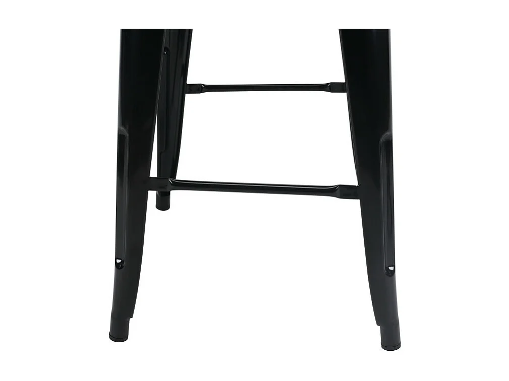 Tabouret de bar style industriel noir brillant - Hauteur 66 cm