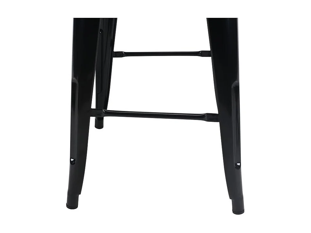 Tabouret de bar en métal noir brillant style industriel - Hauteur 76 cm