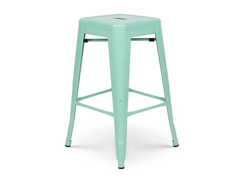 Tabouret de bar style industriel vert clair brillant - Hauteur 66cm