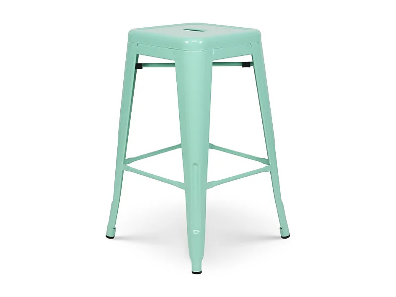 Tabouret de bar style industriel vert clair brillant - Hauteur 66cm