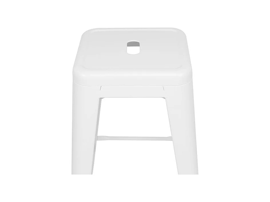 Lot de 4 tabourets de bar en métal blanc mat style industriel - Hauteur 66 cm