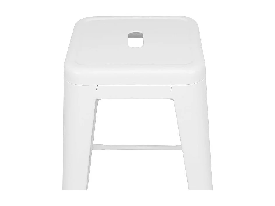 Lot de 4 tabourets de bar en métal blanc mat style industriel - Hauteur 66 cm