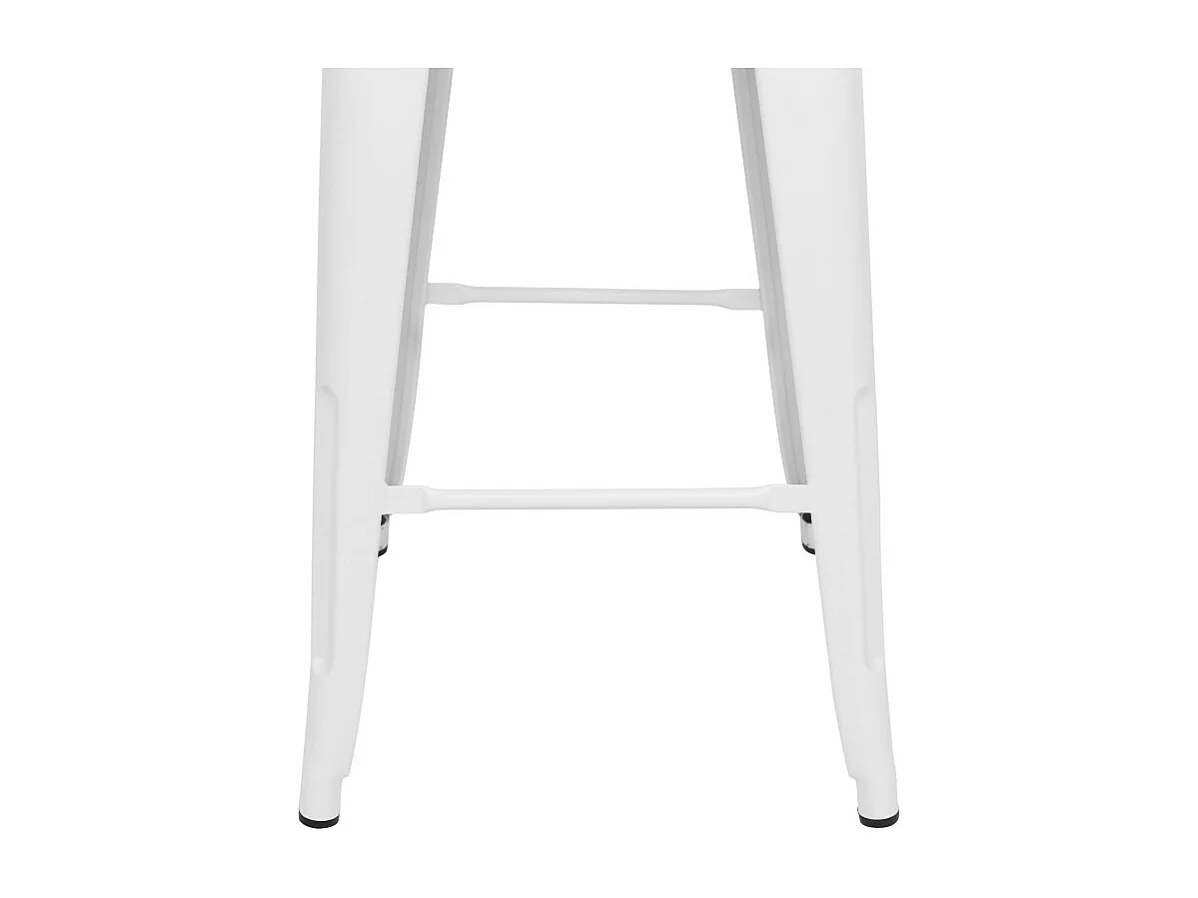 Lot de 4 tabourets de bar en métal blanc mat style industriel - Hauteur 66 cm