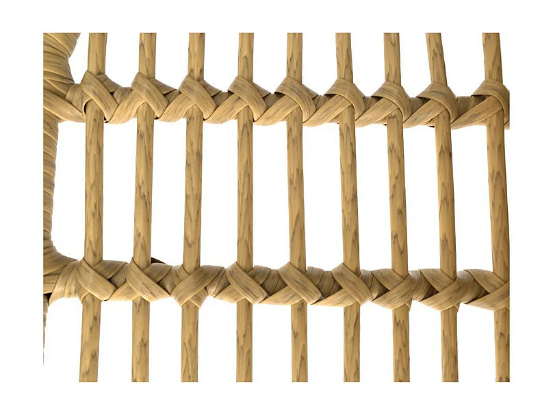 Tabouret de bar style nature aspect rotin en résine tressée et pieds en métal noir - Hauteur 72cm