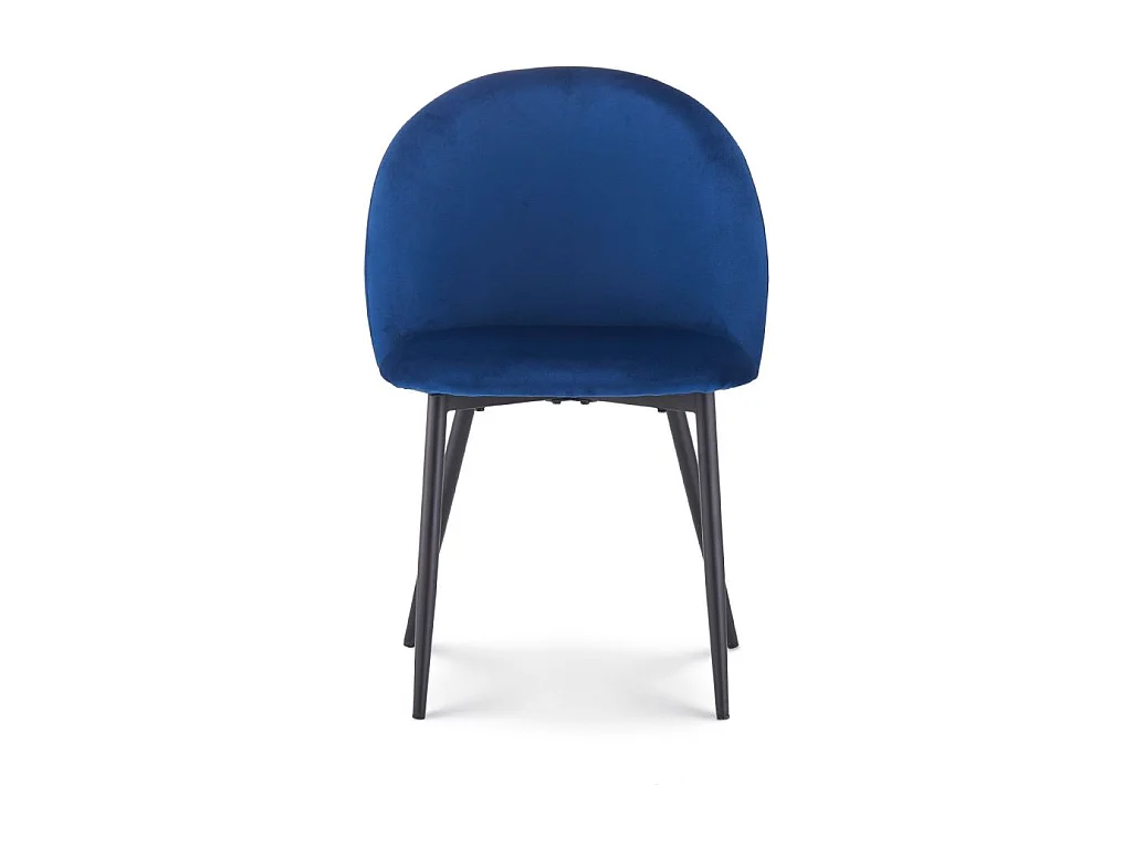 Lot de 4 chaises ISALYS en tissu velours bleu foncé