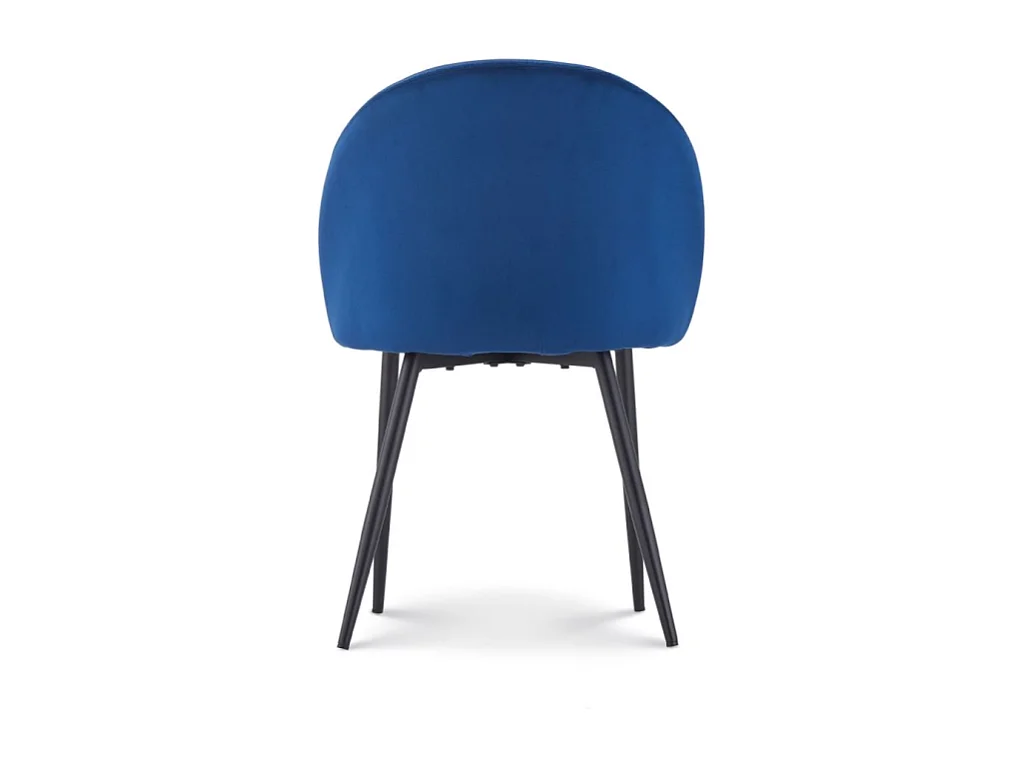 Lot de 4 chaises ISALYS en tissu velours bleu foncé