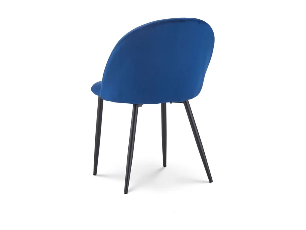 Lot de 4 chaises ISALYS en tissu velours bleu foncé