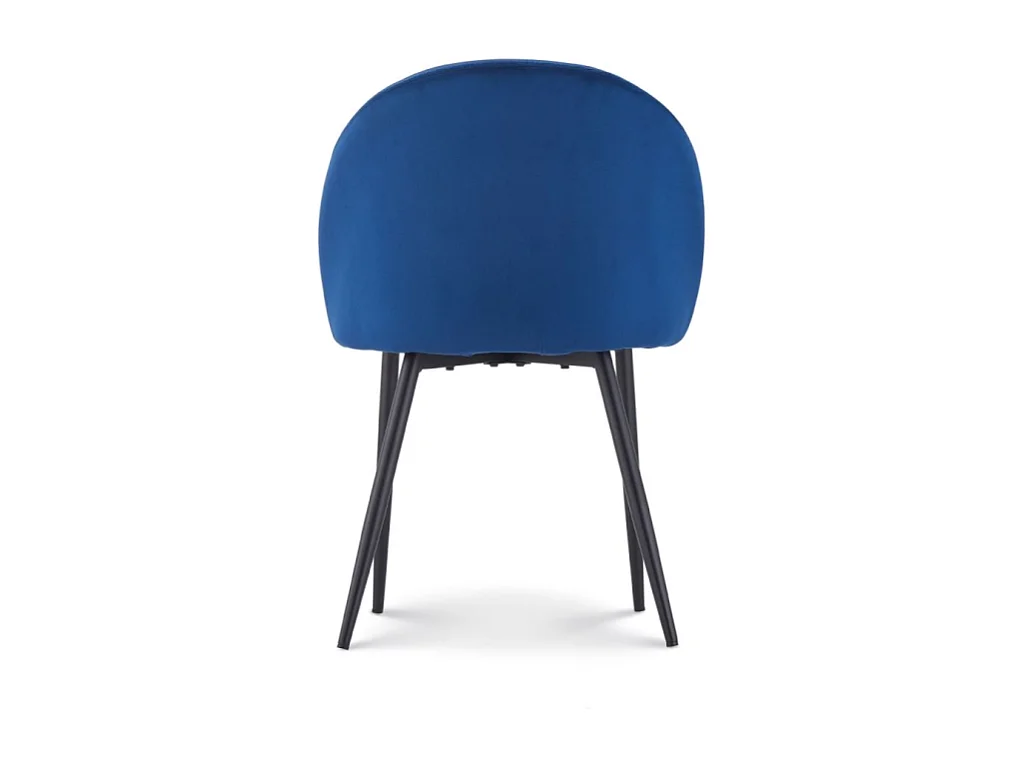 Lot de 4 chaises ISALYS en tissu velours bleu foncé