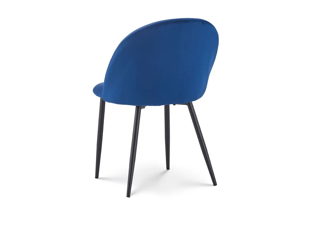 Lot de 4 chaises ISALYS en tissu velours bleu foncé