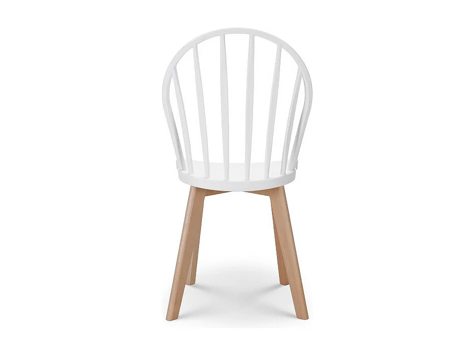 Chaise de salle à manger EMY blanche avec pieds en bois