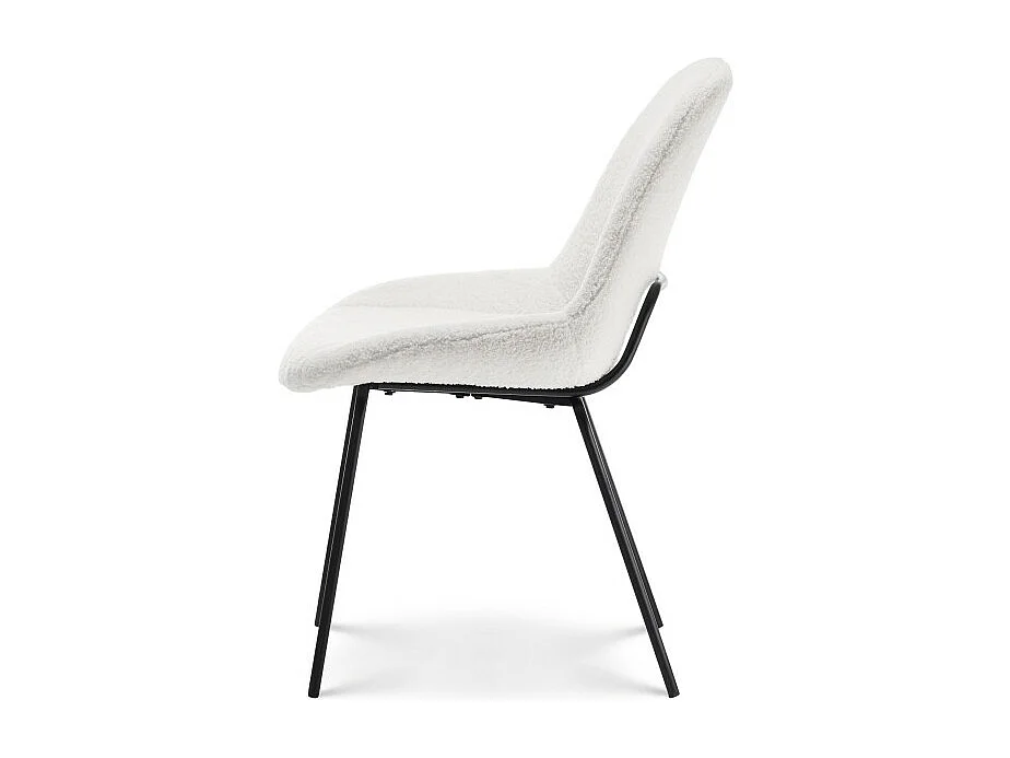 Chaise en tissu beige LUCAS aspect bouclette